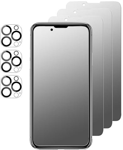 JELLYEA 6 Pack, 3 Pack Matte Tempered Glass for iPhone 15 Pro Max with 3 Pack HD Camera Lens Protector Anti-Glare Anti-Fingerprint 9H Matte Screen Protector for iPhone 15 Pro Max,6.7”