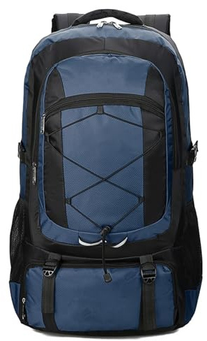 PORRASSO 75L Wanderrucksack Wasserdichter Rucksack Reiserucksack Trekkingrucksack Hiking Backpack für Damen Herren Camping Klettern Reisen Sport Marineblau