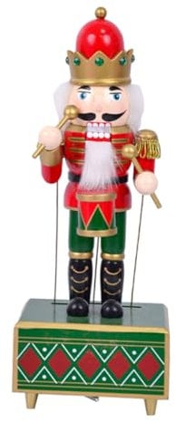 GALPADA Classic Nutcracker Music Box Figurine Drummer Nutcracker Christmas Decoration with Wind-up Mechanism Unique Holiday Decor for Home Shelves and Tables Festive Xmas Gift for for for for for for