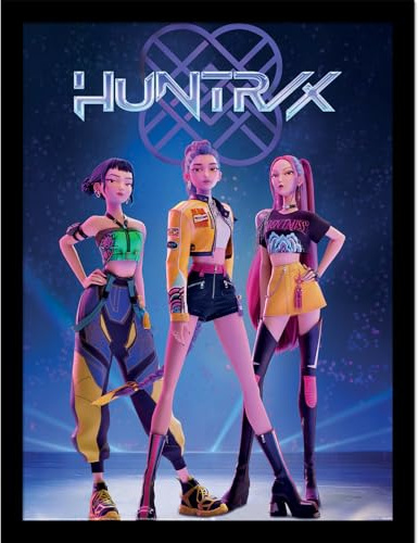 Pyramid International K-Pop Demon Hunters (Huntrix) 30cm x 40cm Framed Collector Print – Anime Inspired K-Pop Wall Art Poster for Home or Office