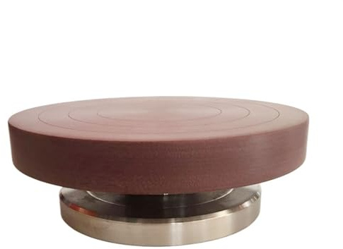 IZHAOGJING Tornio per Ceramica, Tornio per Argilla Ruota di Ceramica Pesante da 16 Cm Yixing Utensile for Vaso Argilla Viola Fatto A Mano Giradischi in Acciaio Inossidabile Bachelite Doppio(18cm)