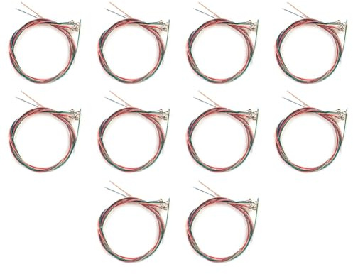 Bosiyrggrl 10 Sets of 6pcs Pure Copper Strings for Classical Guitar and Ukulele Strings Guitar Parts Accessories Colored String