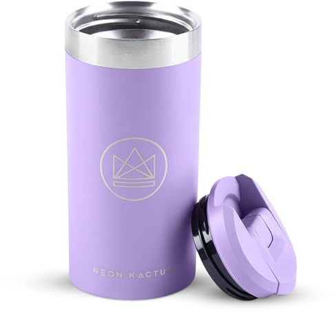 Neon Kactus 12oz Transit Travel Mug | Leakproof Thermos Flask | Dishwasher Safe | Fits Most Car Cup Holders | Stainless Steel Insulated Coffee Cup for Hot & Cold Drinks |Live Forever