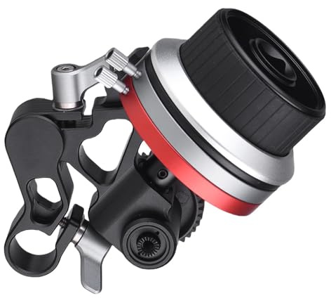 Plyisty Follow Focus mit AB-Anschlägen, Einstellbarem Dämpfungs-Fokuszieher aus Aluminiumlegierung für Spiegellose DSLR-Kameras, 15-mm-Stangenklemme und 225-Grad-Winkeleinstellung