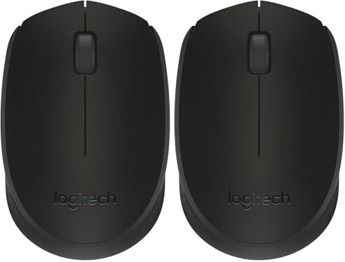 Logitech M171 Souris sans Fil pour PC, Mac, Ordinateur Portable, 2,4 GHz avec Mini-récepteur USB, Suivi Optique, Autonomie de Piles de 12 Mois, Ambidextre - Noire (Lot de 2)