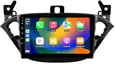 Android 14 9-Zoll-Autoradio für Opel Adam 2013-2016 /Opel Corsa E 2015-2019 4-Kern 2GB & 64GB Speicher, unterstützt kabelloses Carplay/Android Auto, Lenkradsteuerung, WLAN/4G, FM