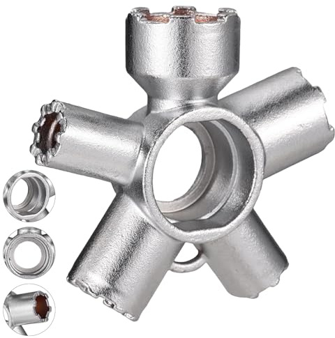10-in-1 Heavy-Duty Faucet Aerator Tool, Metal Key for M16.5-M28, Fits Hidden Thread & Housing Tap Aerators Essential Home Plumbing Repair Tool (with Keychain)