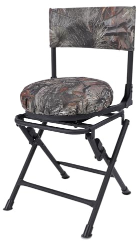 HELEVIA Tragbarer Campingstuhl, 600D Oxford-Gewebe, Drehbarer, um 360 Grad Klappbarer Outdoor-Stuhl mit Ergonomischem Design, Zum Angeln, Camping, Picknick, Wandern
