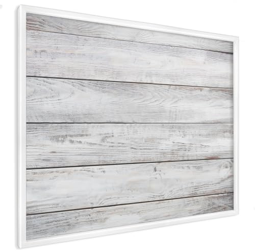 Magnetische Tafel 80x60 cm | mit weißem Rahmen | Rustikales Holz | Einfache Montage | Magnetwand | Magnettafel | Für Küche | Für Kühlschrank Magnete, Notizen & Einkaufslisten