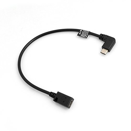 SYSTEM-S USB 3.1 Tipo C (Maschio) 90 ° Angolo a Mini USB (Femmina) Cavo Dati Ricarica Cavo Adattatore convertitore Cavo di prolunga ca. 27 cm