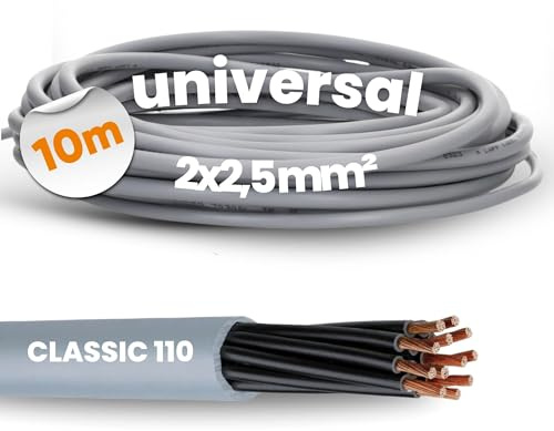 10 m Lapp 1119952 Ölflex Classic 110 PVC Sheathed Cable 2 x 2.5 mm² without Green/Yellow Protective Conductor I Control Cable 2 Core I Cable 2 Core
