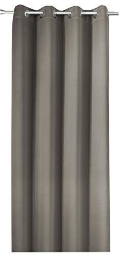 NOVUM fix Verdunkelungsvorhang mit Ösen, Grau, 250 cm lang, Stoffbreite ca. 145 cm, Blickdicht, Thermoeffekte für Kälteschutz und Wärmeschutz, energiesparende Gardine