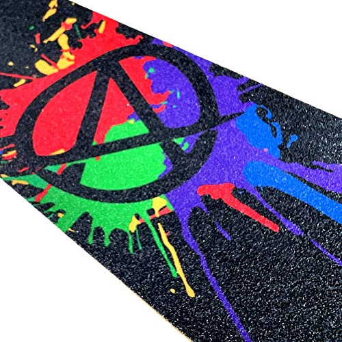 APEX Pro Scooters Stunt-Scooter Griptape Tret Roller Ersatz Antirutsch Park Street Deck Belag + Fantic26 Sticker (Apex Splatter Offset Rainbow)