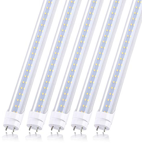 JOMITOP T8 LED Light Bulb 4FT, Ballast Bypass Required,2pin G13 End 3360 Lumens, Day White 5000K, Replace 80W Fluorescent Light,Cold White 6000K,Dual-End Powered Clear Cover AC 85-277V 50Pack