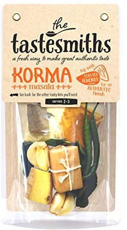 Korma Masala Tastesmiths DIY Curry Kit with Fresh Ingredients to Make an Authentic Indian Curry Recipe and Heat Guide Included | Serves 2-3