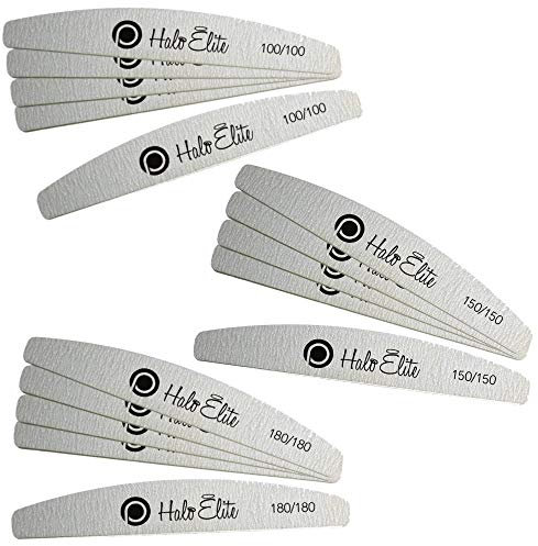 Pure Nails Halo Elite Zebra Moon Nail Foam Files - Mixed 5 x 100/100 150/150 180/180 Grit