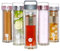 foodsbest® Premium Glass Tea Bottle with Stainless Steel Strainer 400 ml To Go Thermos Flask, Teapot Cold and Hot Drinks, Colour: Matte Grey