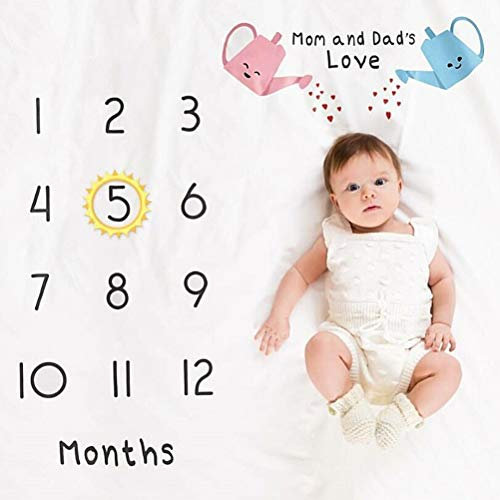 Baby-Milestein-Decke Fotografie weiche monatliche Polyester-Decke, wiederverwendbare Windeldecke, weiche große Spielmatte für Baby Girl & Boy präsentiert Neugeborenes