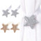 4 Stück, Magnet VorhangschnalleVorhang, Raffhalter Gardinen, Stern Magnet Vorhang Clips, Gardinen Raffhalter, Gardine Raffhalter Clips, für Indoor Bürofenster Vorhanghalterung(Goldfarben,Silberfarben)