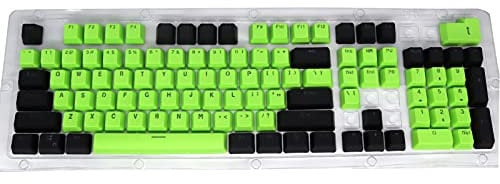 104Pcs Keycaps Normalized Wear-resistant PBT Universal Keys Cap Set for Cross-axis Mechanical Keyboards,Keycaps Keyset for Mechanical Gaming Keyboard Switches- Green-Black