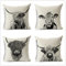 Deko Kissenbezug 50x50cm 4er Set Schwarze Baise Kuh , Kissenbezüge Baumwollleinen für Sofa Dekokissen Wohnzimmer Schlafzimmer, Modern Kissenhülle Garten Kissen Sofakissen Couchkissen Zierkissen