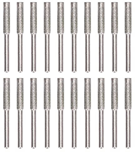 20 piezas afilador de motosierra, cabezal de pulido, kit de herramientas de afilado de lima giratoria(4mm-plata)