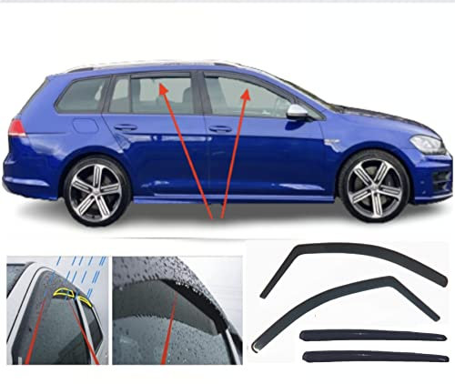 AC WOW 4x Windabweiser Kompatibel mit Volkswagen Golf 7 MK7 Variant Kombi 2013 2014 2015 2016 2017 2018 2019 2020