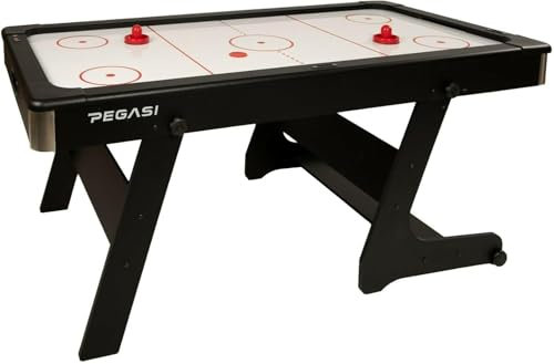 Pegasi Airhockey Tisch klappbar Tornado 6ft - 183x91x80cm - Digitale Punktezähler - Mit Soundeffekte - Air Hockey Table für Zuhause - Für Kinder und Erwasche - Inkl. Zubehör - Schwarz