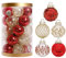 LIBOOI 25 Stück Weihnachtsbaumkugeln zum Aufhängen für Zuhause, Party, Weihnachten, Hochzeitsdekoration, Frohe Weihnachtsbaumschmuck, 60 mm hängende Weihnachtskugeln, Rot, E519019S320B2