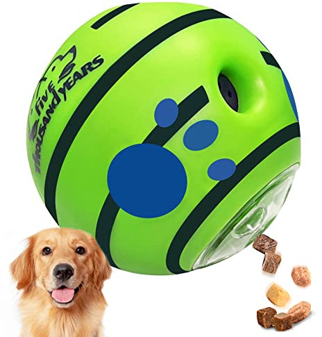 Wobble Giggle Leckerli-Ball, interaktives Hundespielzeug, Leckerli-Spender, Hundespielzeug, quietschendes Spielzeug für aggressive Kauer, langlebiger Kichernball für mittelgroße und große Hunde
