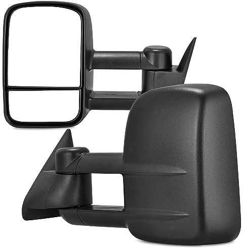 YITAMOTOR Towing Mirrors Compatible with 1988-1999 Chevy GMC C1500 K1500, 1988-2000 C2500 C3500 K2500 K3500 Power Adjusted Manual Telescoping