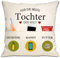 Bommex Tochter Geschenk von Mama Papa - Beste in der Welt Kissenabdeckungen 18x18 Zoll Mit 3 Taschen für Geburtstag Graduierung (Tochter)