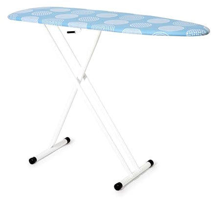 Byinone Bravo Adjustable T-Leg Ironing Board with 100% Cotton Washable Cover, Foldable Space-Saving Design, Sturdy Ironing Surface for Home Use