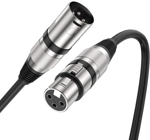 MOSWAG XLR Cable 3-Pin - 6FT/2M Male to Female Clear Stereo Extension for Microphones, Amplifiers, Sound Consoles, Speakers