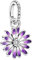Feitery Gänseblümchen Charm-Anhänger Lila Kompatibilität für Pandora Armband Valentinstag Bead Charm für Damen