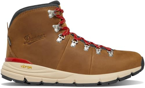 Danner Mountain 600 Leaf Gore-Tex Waterproof Hiking Boots for Men Made with Full-Grain Leather, with Breathable Gore-Tex Barrier and Traction Outsole, Grizzly Brown/Rhodo Red - New - 10.5D