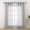 L.Z.E Vorhänge Grau für Wohnzimmer, Gardinen Hellgrau mit Ösen, Transparent Gardine Vorhang für Schlafzimmer Fenster, 2er Set Leinenoptik Gardinenschals Durchsichtig Modern 245 cm Lang