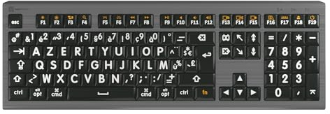 LogicKeyboard XL-Print Astra 2 White on Black FR (Mac)