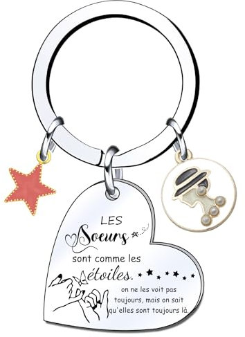 LKJHGF Cadeau Soeur Porte Clef Cadeau Soeur Anniversaire Cadeau Pour Soeur Cadeau Grande Soeur Cadeau Cousine Cadeau Belle Soeur Cadeau Famille Porte Clef Femme Cadeau Anniversaire Cadeaux De NoëL (4)