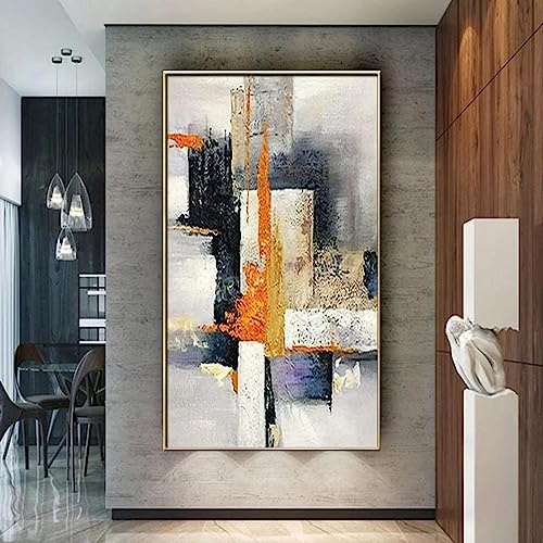 CHAOJIART Pintura al óleo grande, arte abstracto de la pared, póster en lienzo, geometría POP moderna, cuadro de pared, decoración vertical para la entrada de la sala de estar, 60x120cm sin marco