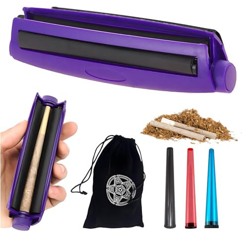 110 mm Cigarette Machine,Drehmaschine Joint Zigaretten,Joint Drehmaschine,CHmiss Joint Roller Drehmaschine Konisch,Mit Schwarzem Beutel,3 Stück Zigarettenaufbewahrungsröhren,Für Drehtabak