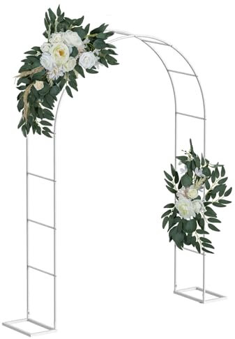 GLFNB Arbor Pergola Spalier Weißer Metall-Gartenbogen Metall-Stahlrahmen Hochzeitstorbogen für Outdoor-Kletterpflanzen Weinreben Bögen breit 1,2/1,4/1,8/2/2,4/2,8/3/3,5 m (Größe: 120 x 220 x 40 cm
