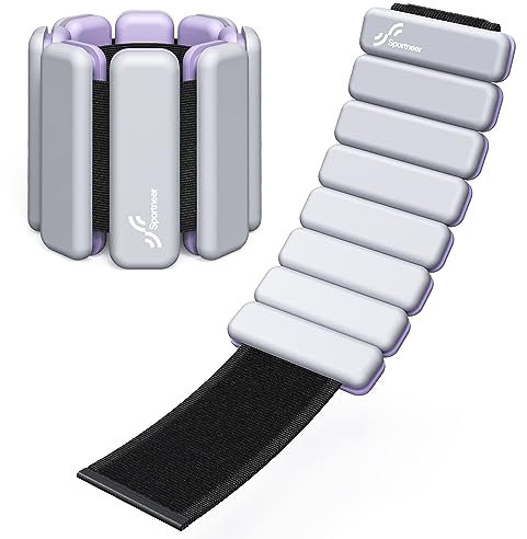 Sportneer Tragbare Gewichtsmanschetten – 2er-Set (Jeweils 0,5 kg & 1 kg) für Damen und Herren, Knöchelgewicht Set für Yoga, Tanz, Aerobic, Laufen, Gehen (Nashorn Grau)