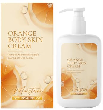 Körperlotion Body Lotion Vitalisierend, Body Milk mit Bio-Orange, Naturkosmetik Körperbalsam Orange, Leichte Textur, Zieht Schnell Ein, Pflegeölen, Für Alle Hauttypen Geeignet