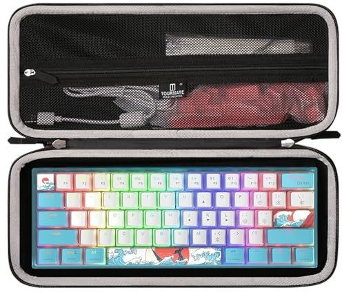 Tourmate Hard Storage Case for 60% Snpurdiri/DIERYA/Owpkeenthy/MageGee/TMKB/Camiysn 60% Percent Keyboard - Travel Box for RK Royal KLUDGE/CORBOBO WK61 Mechanical Keyboard(Only Box)