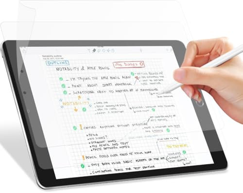 2 Stück Papier Schutzfolie für iPad 9 (2021)/ iPad 8 (2020)/ iPad 7 (2019) 10,2 Zoll, 9./8./7. Generation Matte Papierfolie Displayfolie zum Zeichnen, Schreiben und Notizen Machen wie auf Papier