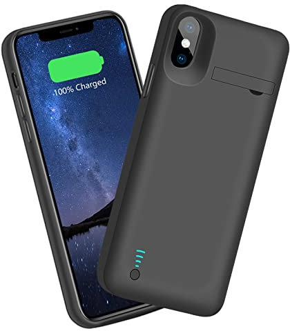 Sitong [Upgraded Battery Case for iPhone XS Max, 6000mAh Rechargeable Extended Battery Charging Charger Case, Add 1.25x Extra Juice (6.5 Inches) Black
