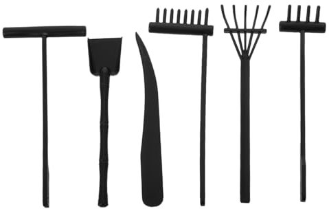 FELTECHELECTR 6pièces Set De Mini Râteaux Plastique pour Jardin Zen Outils Légers pour Création De Motifs sur Plateau De Sable Accessoires Décoratifs pour Méditation Et Relaxation