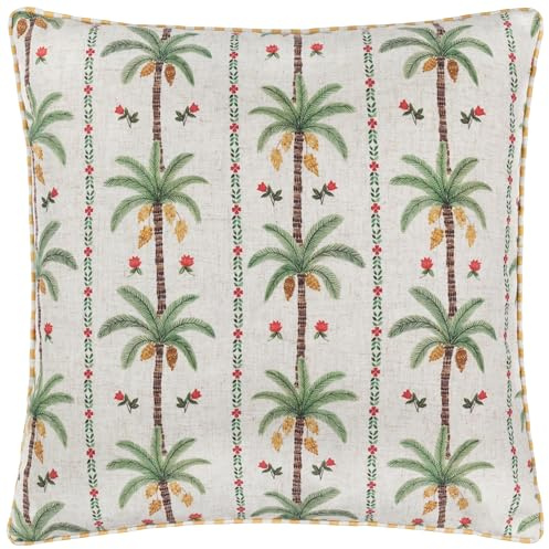 furn. Wylder Tropics Okara Palm Printed Feather Rich Cushion - Multicolour - 45x45cm