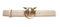 Pinko Cintura Love Birds in morbida pelle mano seta beige da donna XL